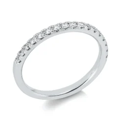 Halb-Memoire Ring aus 750 Gold Weißgold 17 Brillanten 0,31ct TW-SI B:2mm