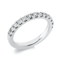 Halb-Memoire Ring aus 585 Gold Weißgold 13 Brillanten 0,76ct TW-SI B:3mm