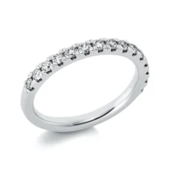 Halb-Memoire Ring aus 950 Platin 15 Brillanten 0,52ct TW-SI B:2,5mm