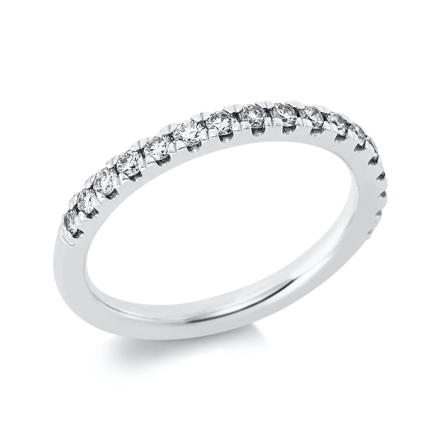 Halb-Memoire Ring aus 950 Platin 17 Brillanten 0,39ct TW-SI B:2,3mm