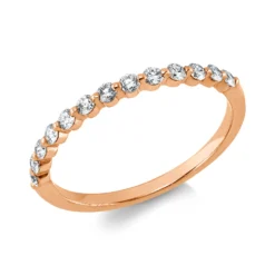 Halb-Memoire Ring aus 750 Rotgold 13 Brillanten 0,28ct TW-VSI/SI B:1,8mm