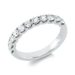 Halb-Memoire Ring aus 750 Weißgold 11 Brillanten 0,7ct TW-VSI/SI B:2,8mm