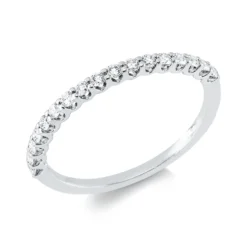 Halb-Memoire Ring aus 750 Weißgold 17 Brillanten 0,25ct TW-VSI/SI B:1,6mm