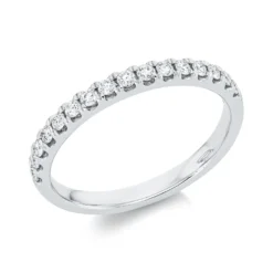 Halb-Memoire Ring aus 750 Weißgold 16 Brillanten 0,29ct TW-SI B:2,4mm