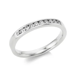 Halb-Memoire Ring aus 750 Weißgold 10 Brillanten 0,21ct TW-SI B:2,7mm