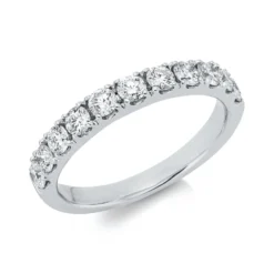 Halb-Memoire Ring aus 750 Weißgold 11 Brillanten 0,81ct TW-SI B:2,8mm