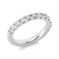 Halb-Memoire Ring aus 750 Weißgold 11 Brillanten 1,06ct TW-SI B:3,2mm