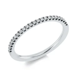 Halb-Memoire Ring aus 750 Weißgold 23 Brillanten 0,16ct TW-SI S:1,6mm