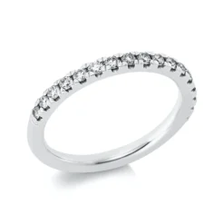 Halb-Memoire Ring aus 750 Weißgold 17 Brillanten 0,39ct TW-SI B:2,3mm
