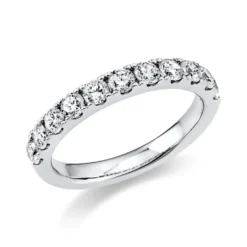 Halb-Memoire Ring aus 750 Weißgold 11 Brillanten 0,89ct TW-SI B:2,8mm