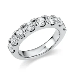 Halb-Memoire Ring aus 750 Weißgold 8 Brillanten 2,01ct TW-SI B:4,2mm