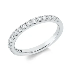 Halb-Memoire Ring aus 750 Weißgold 18 Brillanten 0,45ct TW-SI B:2,2mm