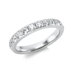 Halb-Memoire Ring aus 750 Weißgold 12 Brillanten 0,96ct TW-SI B:3,4mm