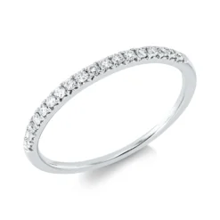 Halb-Memoire Ring aus 750 Weißgold 18 Brillanten 0,16ct J-PI B:1,5mm