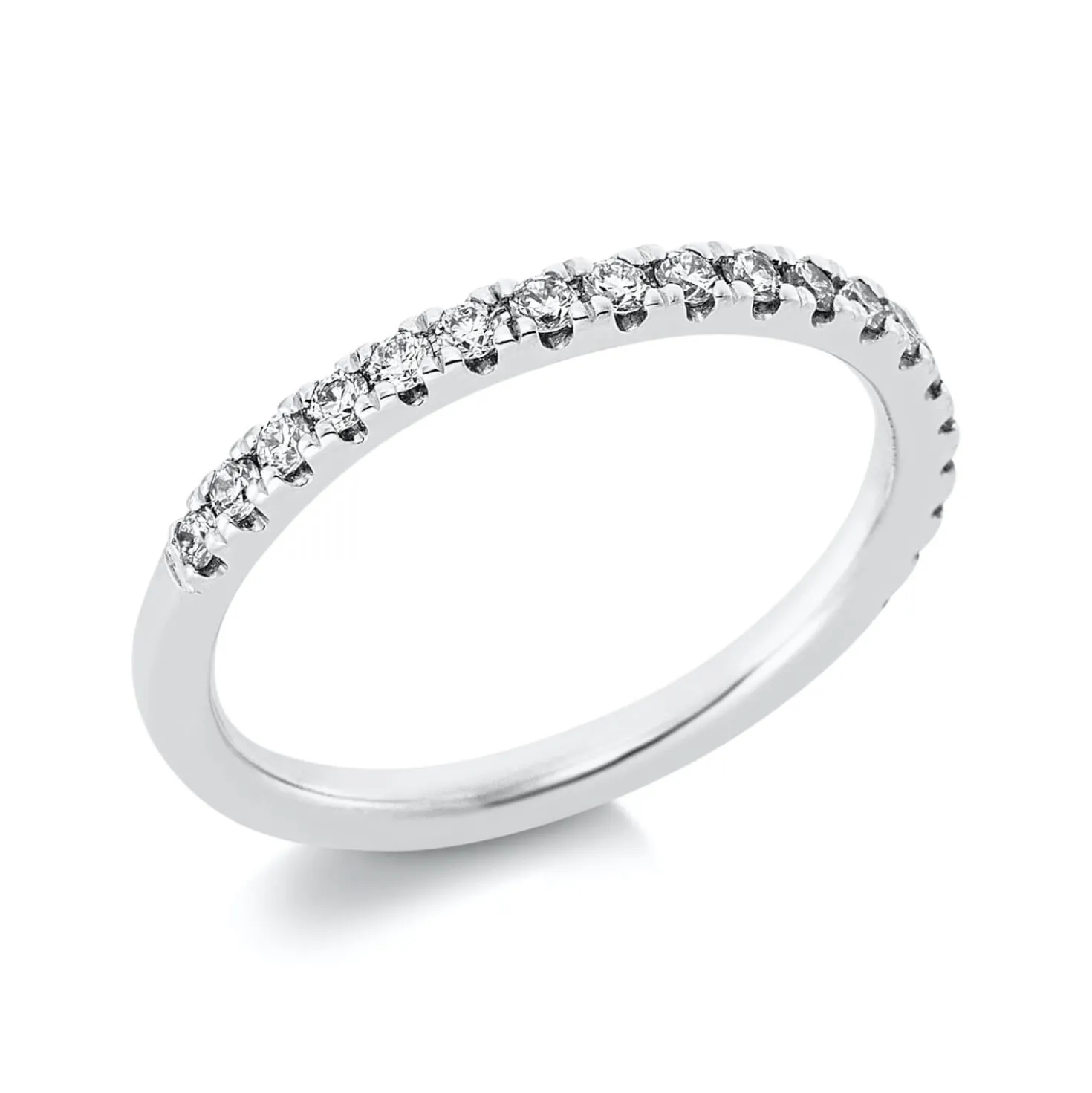 Halb-Memoire Ring aus 585 Weißgold 19 Brillanten 0,33ct TW-SI B:2,2mm