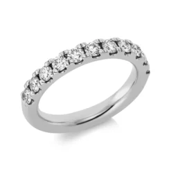 Halb-Memoire Ring aus 750 Weißgold 11 Brillanten 0,92ct TW-SI B:3,3mm
