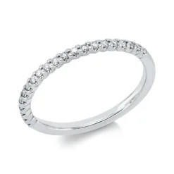 Halb-Memoire Ring aus 750 Weißgold 21 Brillanten 0,19ct TW-SI B:1,7mm