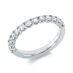 Halb-Memoire Ring aus 750 Weißgold 13 Brillanten 0,88ct TW-SI B:2,8mm
