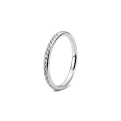 Halb-Memoire Ring aus 750 Weißgold 25 Brillanten 0,13ct TW-VSI/SI B:1,9mm