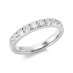 Halb-Memoire Ring aus 750 Weißgold 9 Brillanten 0,72ct TW-SI B:3,4mm