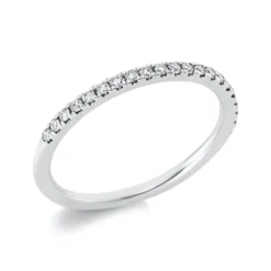 Halb-Memoire Ring schmal aus 750 Weißgold 21 Brillanten 0,2ct TW-SI B:1,8mm