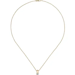Halskette Collier Anhänger Brillant 0.05Ct W/P1 585 Gelbgold 43cm Goldcollier