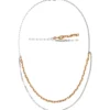 Halskette Collier Anker-Steg Kette 2-reihig 925 Silber bicolor rotvergoldet 45cm