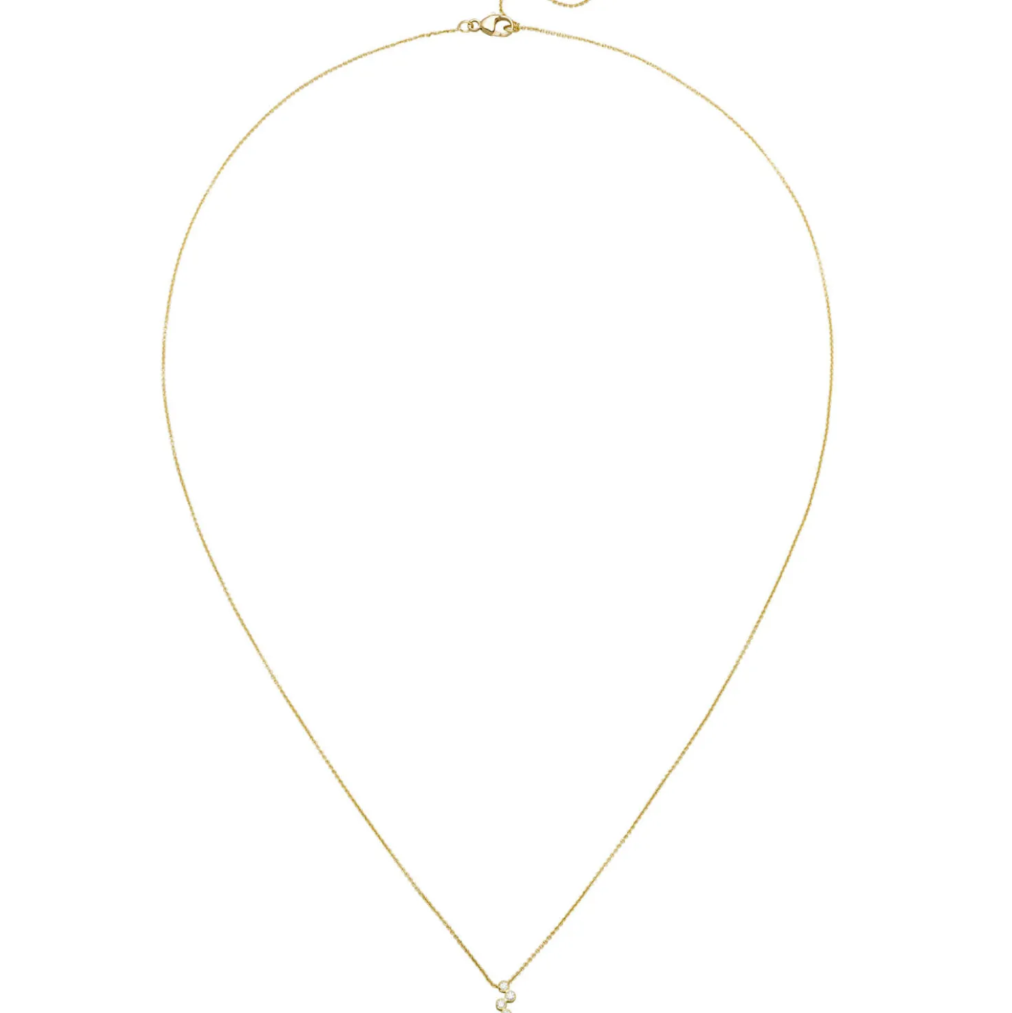 Halskette Collier aus 750 Gold Gelbgold mit 5 Diamanten 0,05 ct 45cm