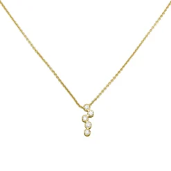 Halskette Collier aus 750 Gold Gelbgold mit 5 Diamanten 0,05 ct 45cm