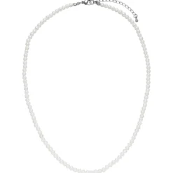 Halskette Collier aus Muschelkernperlen weiß Ø 4mm 45-50cm Halsschmuck klassisch