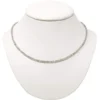 Halskette Collier Edelstein Labradorit Ø 3mm grau facettiert 925 Silber 48cm