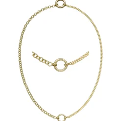 Halskette Collier Erbskette & Panzerkette aus 925 Silber vergoldet 43cm