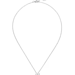 Halskette Collier Kette mit Anhänger aus 925 Silber mit Zirkonia weiß 45cm Damen