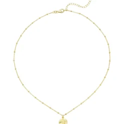 Halskette Collier mit Anhänger Christopherus 925 Silber gold vergoldet 43cm