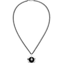 Halskette Collier 2-reihig Anhänger Edelstahl 8 Zirkonia Swarovski Elements 45cm