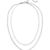 Halskette Collier 2-reihig aus 925 Silber Sterlingsilber rhodiniert 40-45cm