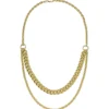 Halskette Collier 2-reihig Panzerkette & Ankerkette 925 Silber vergoldet 45cm