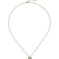 Halskette Collier Solitär Brillant-Anhänger 1 Ct 9,4mm 585 Gelbgold 45cm