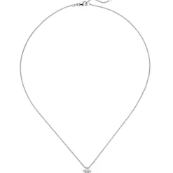 Halskette Collier Solitär Brillant-Anhänger 1,0 Ct W/SI 585 Gold Weißgold 45cm