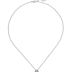 Halskette Collier Solitär Brillant-Anhänger 0,50 Ct 7,7mm 585 Weißgold 45cm