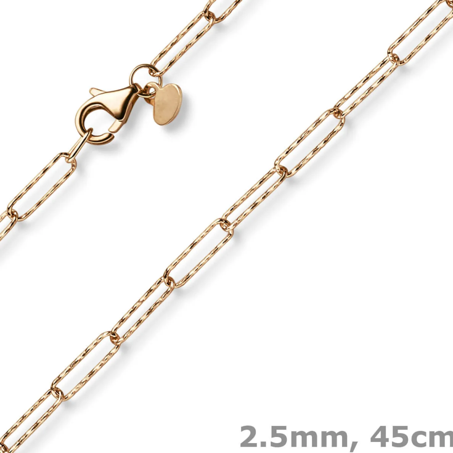 Halskette Collier Weit-Ankerkette aus 585 Gold Rotgold strukturiert 45cm