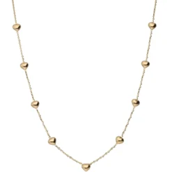 Halskette Halsschmuck Collier mit 9 Herzen aus 585 Gold Gelbgold 42-45cm
