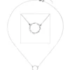 Halskette Kette Collier mit Anhänger Kreis gedreht 585 Gold Weißgold 42cm