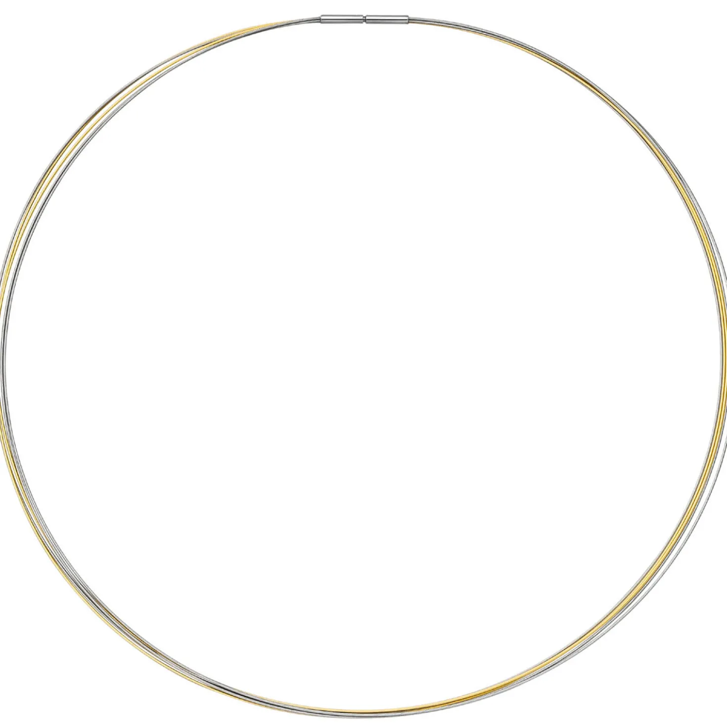 Halsreif Omegareif Halskette Collier Edelstahl 5-reihig bicolor vergoldet 42cm