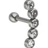 Helix-Piercing Bogen aus Edelstahl mit 5 Zirkonia weiß Ohrschmuck Körperschmuck