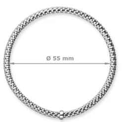 Himbeer-Armband Armreif Armschmuck elastisch 4mm 585 Gold Weißgold stretch