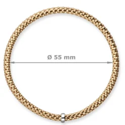 Himbeer-Armband Armreif Armschmuck elastisch 4mm 585 Gold Gelbgold stretch