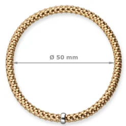 Himbeer-Armband Armreif Armschmuck elastisch 4mm 585 Gold Gelbgold stretch