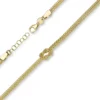 Himbeer Armband 2-reihig See-Knoten Kreuzknoten aus 585 Gold Gelbgold 19cm
