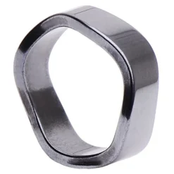 Hämatitring, Ring aus Hämatit, 6mm gewellt, grau dunkelgrau glatt